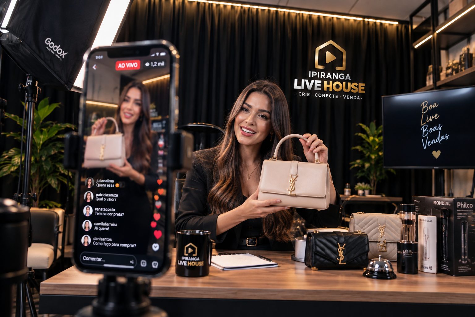 Hero premium mostrando live em ação